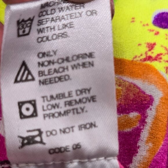 Vintage 90s Neon Abstract Tank Top Spandex Romper Jumpsuit Girls - Picture 4 of 12